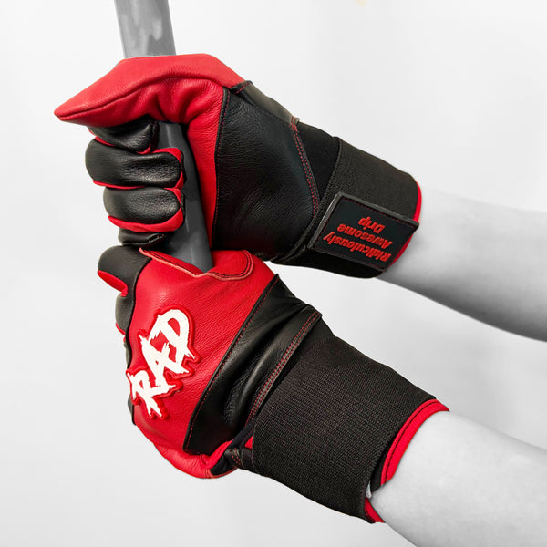 RAD Batting Gloves - Knockout Black & Reds