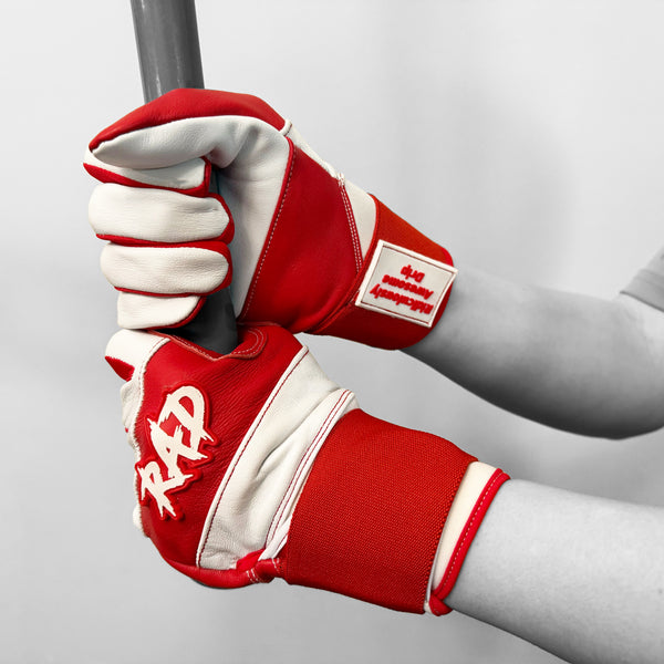 RAD Batting Gloves - Cardinal Red & Whites