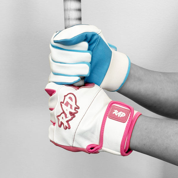 RAD Batting Gloves - Pink and Blues (Short Cuff)