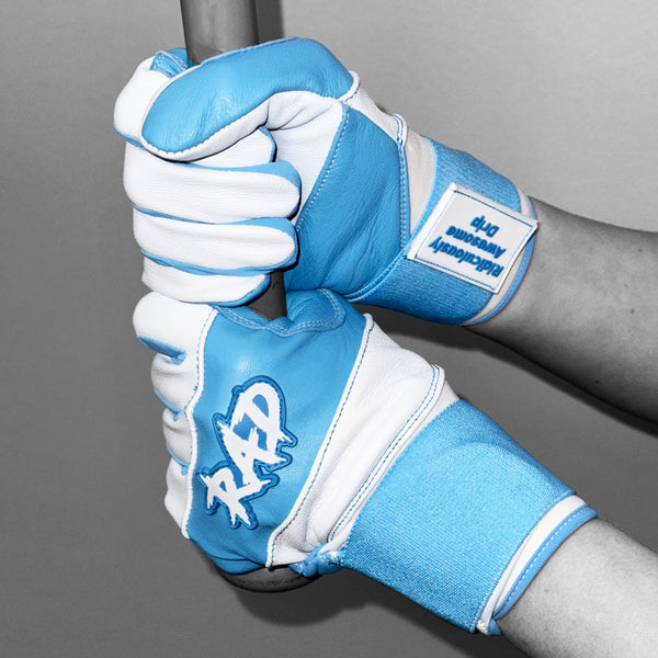 RAD Batting Gloves - Sky High Blue & Whites