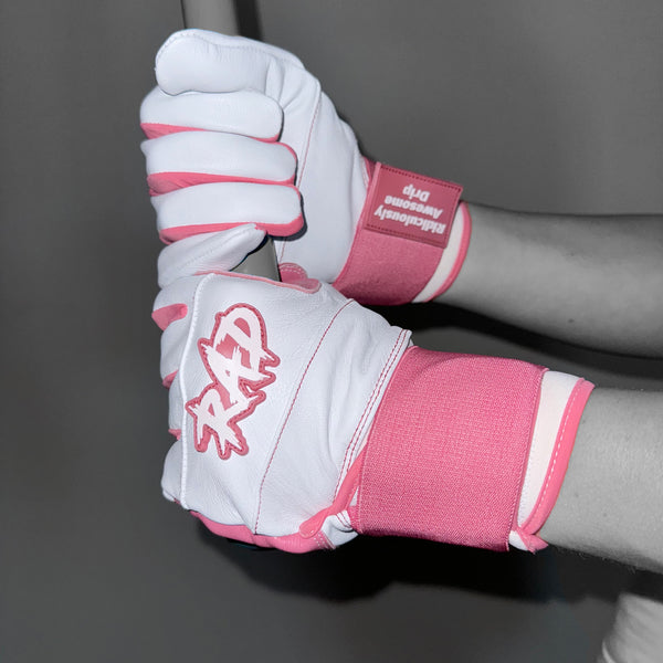 RAD Batting Gloves - Pink and Whites